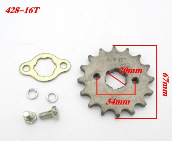 428-16T 13T 15T 18T Tooth 17mm 20mm Front Sprocket Cog Flywheel Universal Accessories ATV Link Chain Toothed Chain Wheel