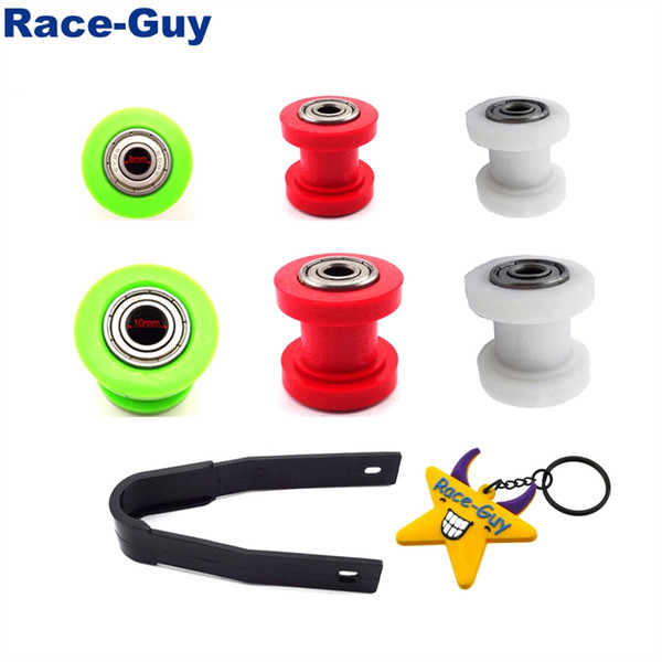 8mm &10mm Chain Roller Pulley Tensioner + Black Chain Slider Rear Swingarm Guard For Dirt Motor Trail Bike Motorcycle Motocross