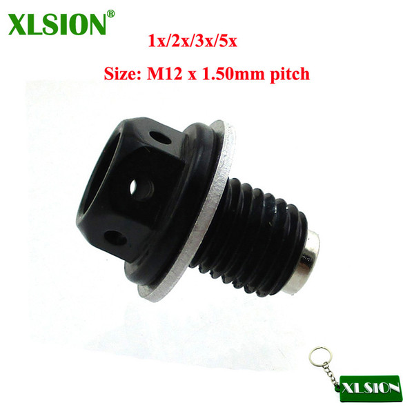 XLSION M12 x 1.50mm Black Magnetic Oil Drain Bolt Plug Screw For Chinese 50 70 90 110 125cc Dirt Pit Bike ATV Quad CRF50 XR50