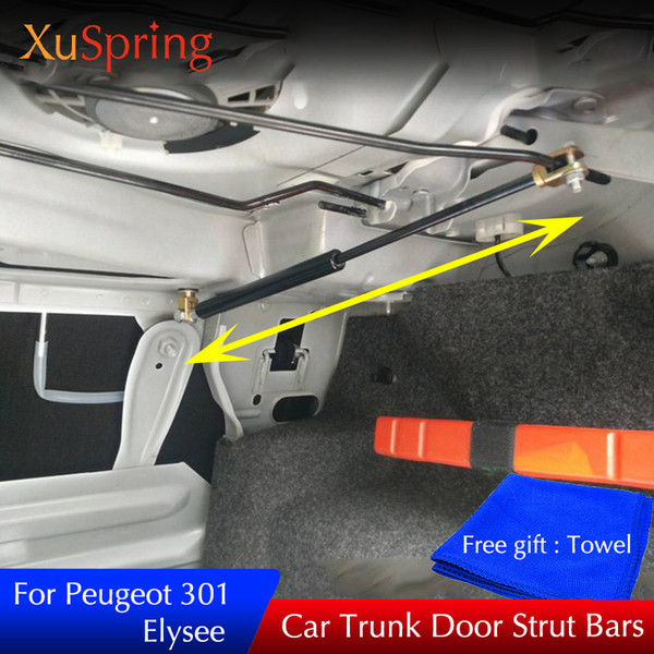 Car Rear Back Trunk Door Spring Shock Lifting Bracket Strut Bars Hydraulic Rod for 2012-2019 peugeot 301