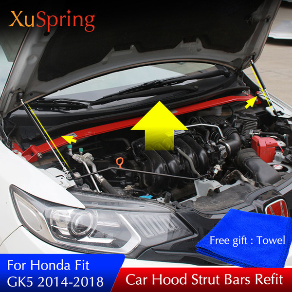 For Honda FIT GK5 2014 2015 2017 2018 Car Bonnet Hood Support Hydraulic Rod Strut Bars Lift Spring Shock Bracket Car-styling