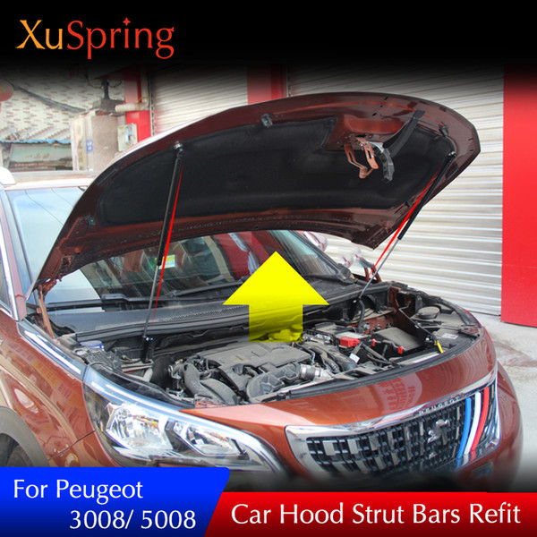 Car Refit Engine Cover Gas Shock Lift Strut Bars Support Rod For 2016 2017 2018 2019 Peugeot 3008 4008 5008 Car-styling