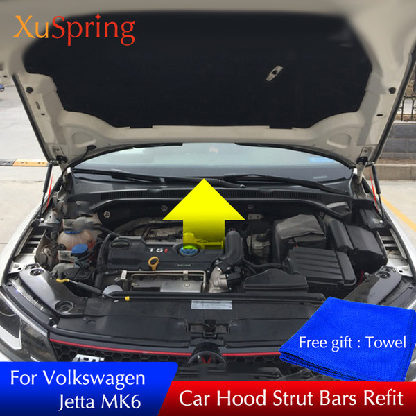 For Volkswagen New Compact Sedan Jetta MK6 Sagitar Hydraulic Rod Strut Bars Lifting Support Spring Shock Bracket Car styling