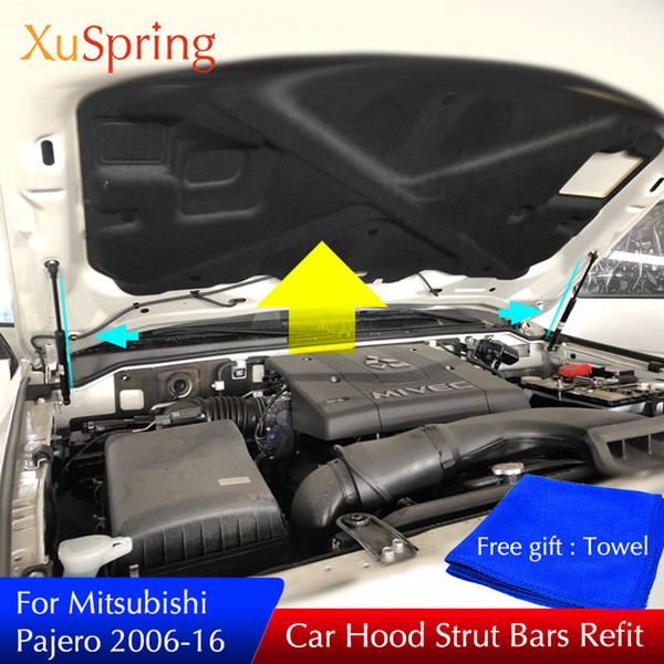 Front Hood Engine Supporting Hydraulic rod Lift Strut Spring Shock Bars Bracket For 2006-2019 Mitsubishi Pajero Car-styling