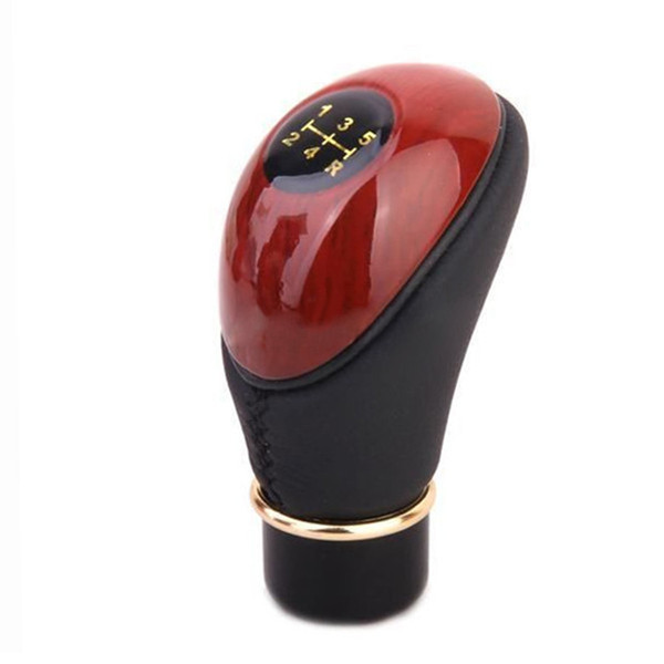 1pcs New High Quality 5-Speed PU Leather Wooden M Auto Car Manual Motor Gear Shift Lever Gear Knob Three Colors