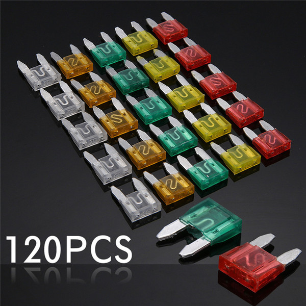 120pcs Car Auto Assorted Mini Standard Blade Fuse Set 5A 10A 15A 20A 25A 30A For Car Motorcycle