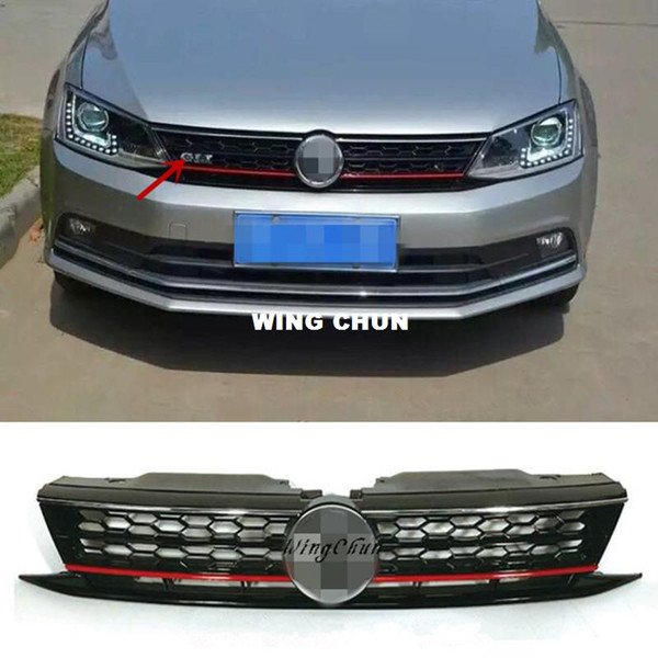 High Quality ABS Honeycomb GLI Front Upper Grille Fit For VW Jetta MK6 2015 2016 Up Grill