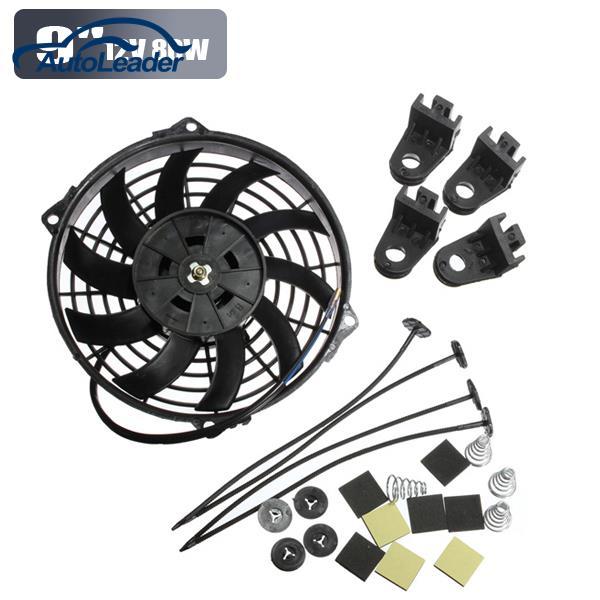 Freeshipping 9 12V 80W Slim Reversible Electric Radiator Cooling Fan Push Pull Easy Install