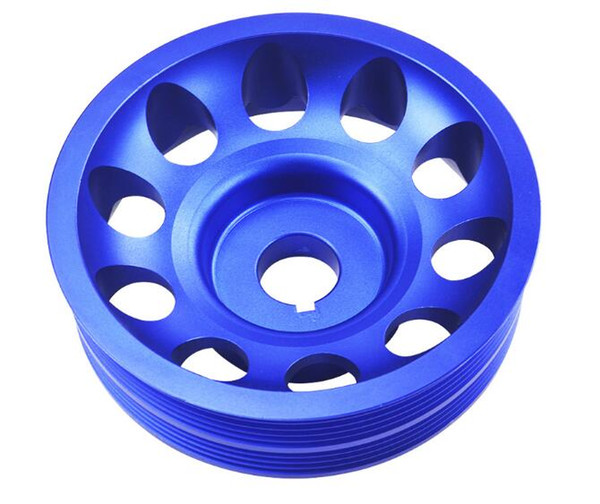 Blue Racing Aluminum Crankshaft Crank Pulley For Subaru Impreza WRX STI