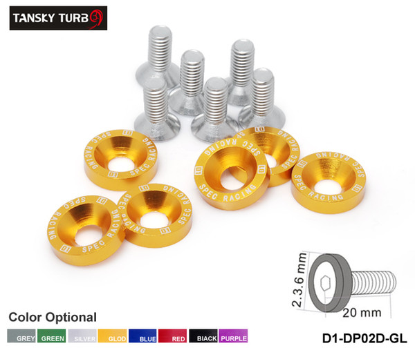 TANSKY - D1 Spec 6PCS/SET M8 Hex Fasteners Fender Washer Bumper Engine Concave Screws JDM D1-DP02D