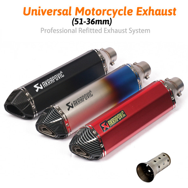 36-51mm Universal Motorcycle Akrapovic Exhaust Modified Muffler Pipe Scooter Pit Bike Dirt Motocross For Yamaha R1 ER6N CBR250R