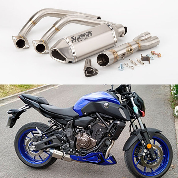 MT07 Exhaust Akrapovic Exhaust Motorcycle Escape Moto Pipe Slip on Full System For Yamaha MT-07 FZ07 FZ-07 Tracer XSR700