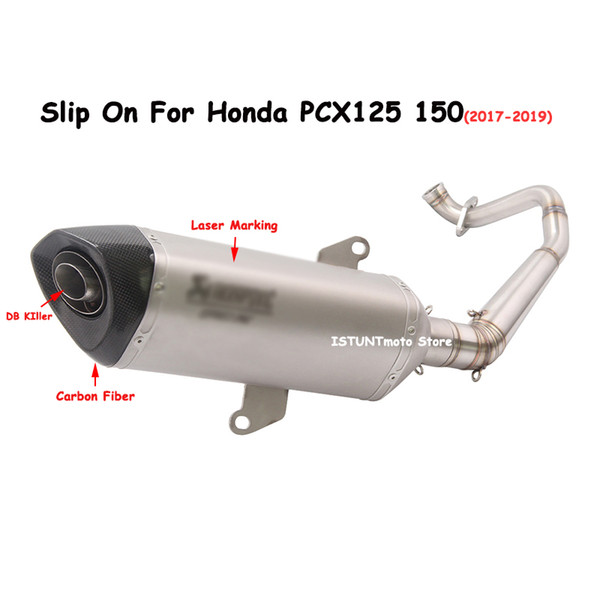 Slip On For PCX 125 PCX 150 202220222022Motorcycle Exhaust Full System Escape Modified Middle Link Pipe ewith Muffler