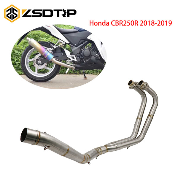 ZSDTRP For CBR250R 2018-2022Motorcycle Full System Exhaust Middle Tube Link Connect Pipe