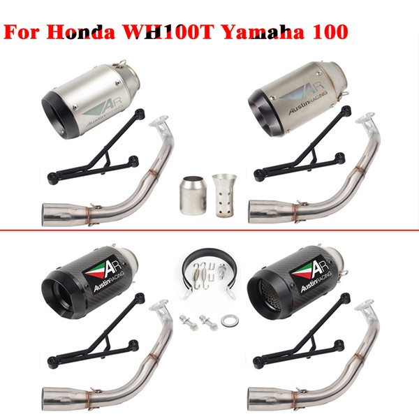 Motorcycle Exhaust Pipe With 51mm Muffler Slip On For WH100T Yamaha 100 Escape Moto Modified Front Connection Link Pipe