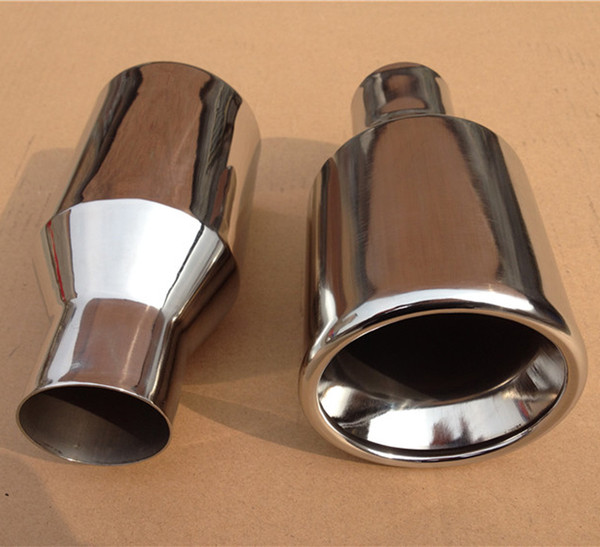 Universal Car Exhaust Muffler Tip Stainless Steel Pipe Chrome Trim Modified Car Tail Throat Liner Pipe Exhaust System