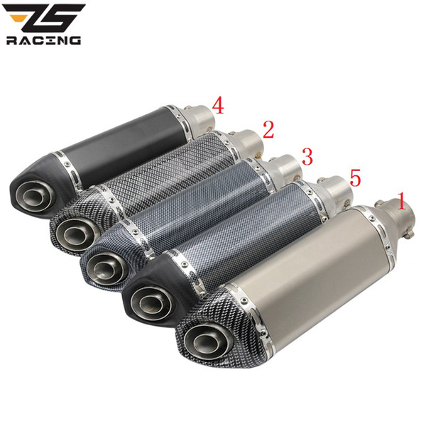 ZS Racing Motorcycle 51mm Akrapovic Exhaust Modified Scooter Exhaust Muffle With DB Killer For GY6 CRF 230 MSX 125 ATV Dirt Bike