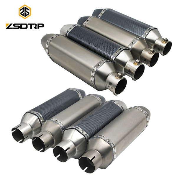 ZSDTRP Universal Motorcycle Exhaust Modify Akrapovic Exhaust Muffler FZ6 CBR250 CB600 MT07 ATV Dirt Pit Bike