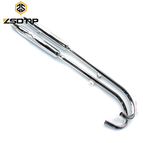 ZSDTRP Chrome or black 24HP 32HP 750cc engine ural KC750 case for R12 R71 M72 M1 fish tail type front & rear muffler comp