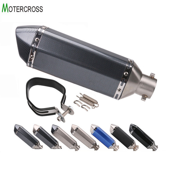 Universal Carbon Fiber 51mm Motorcycle Exhaust Modify Motocross Exhaust Muffler For FZ6 CBR250 CB600 MT07 ATV Dirt Pit Bike