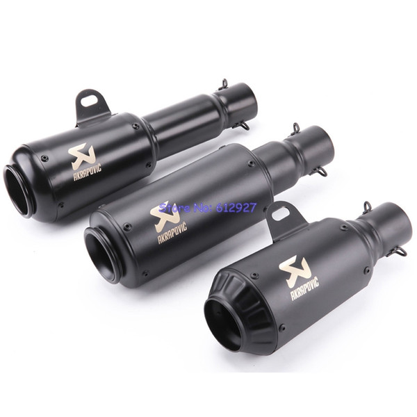 Universal Inlet 51mm Motorcycle Exhaust Muffler Stainless Steel Laser Logo Akrapovic Motorbike Muffler Exhaust Pipe Escape