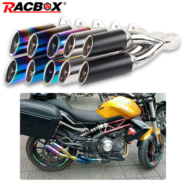 51mm Motorcycle Exhaust Pipe Muffler Universal Stainless Steel Double hole Modified DB Killer for CB400 CBF190R most motorbike