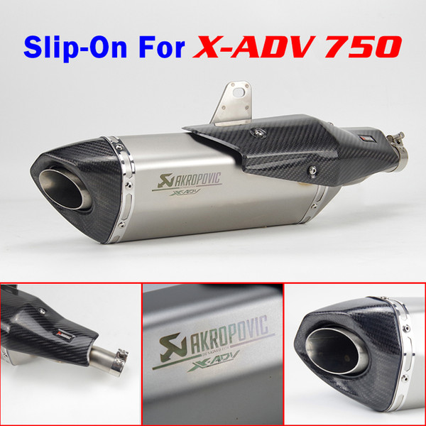 For X-750 Slip-On motorcycle exhaust muffler Akrapovic exhaust muffler with Heat shield for X-x750