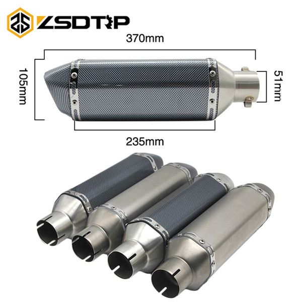 ZSDTRP 35-51mm Universal Motorcycle Slotted/not Slotted Exhaust For cb650f nc750x ATV Dirt Pit Bike Akrapovic Escape Moto