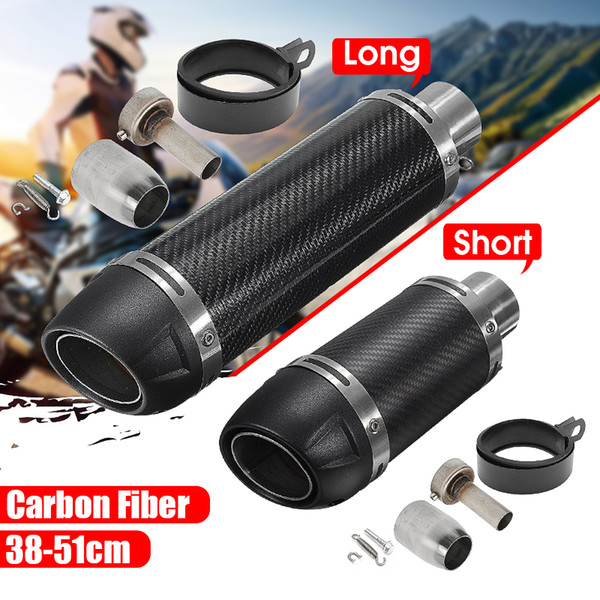 Universal 38-51MM Motorcycle Akrapovic Carbon Fiber Exhaust Pipe With Muffler Moto Bike Pot Escape For Yamaha for