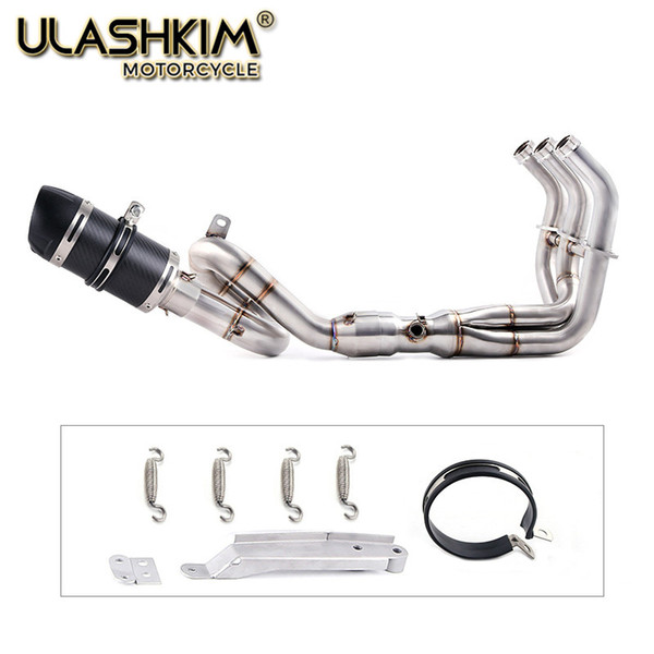 MT09 FZ09 Motorcycle carbon fiber Exhaust muffler contact pipe exhaust Full System For yamaha FZ-09 MT-09 MT 09 2014-2017