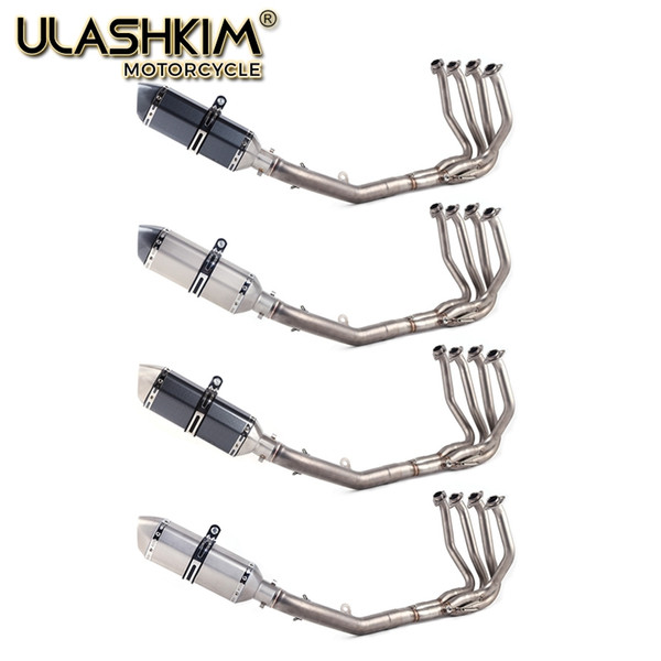 Motorcycle Full System Exhaust Muffler Modified Middle Link Pipe Slip On For Z800 2013 2014 2015 2016