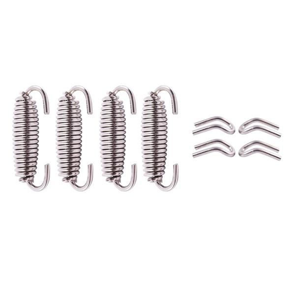 4x Motorcycle Exhaust Mounting Springs Kit Fully Rotatable 64MM Stainless Steel