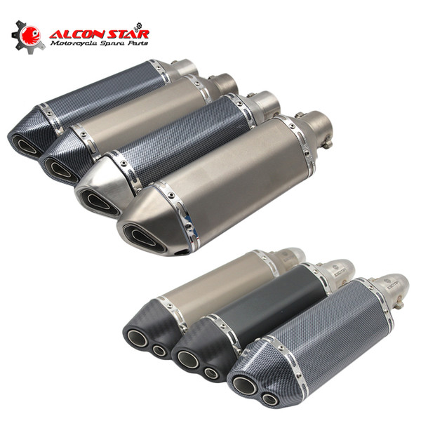 Alconstar 51MM Modified Escape Moto Akrapovic Exhaust Motorcycle Scooter For Dirt Bike Muffler Pipe YZF600 R6 YZF1000 R1 GY6