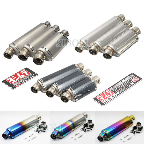 Universal 38-51MM Motorcycle Exhaust Muffler Pipe 3 Size Stainless Steel GP Scooter Motorbike Pipe For Yoshimura R1 R3 R6