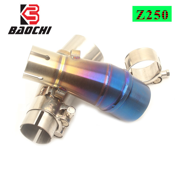 Motorcycle Exhaust Muffler Middle Pipe Adapter Connect Mid Escape Moto For Z250 250 Ninja 250 Ninja 300 Slip on