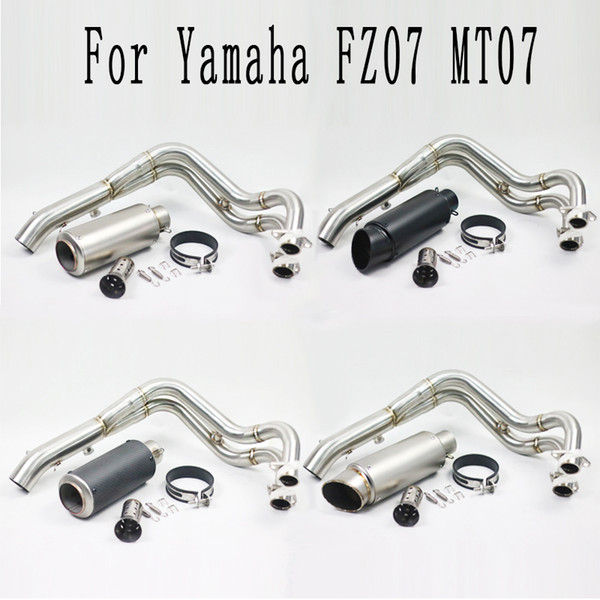 MT 07 FZ 07 Motorcycle Modified Slip On Exhaust Contact Middle Link Pipe For Yamaha MT-07 FZ-07 MT07 2013 2014 2015 2016 2017