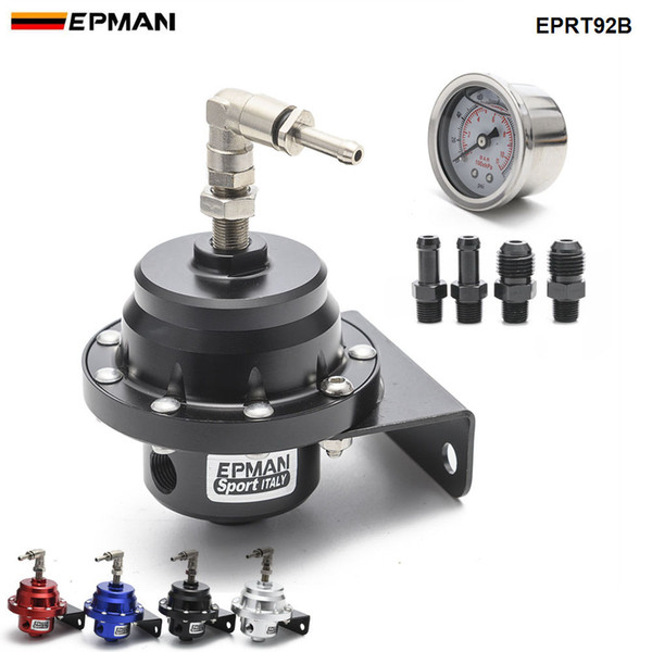 Epman Racing Car Styling Universal Adjustable Fuel Pressure Regulator Oil Gauge AN6 1/8NPT Fitting EPRT92B