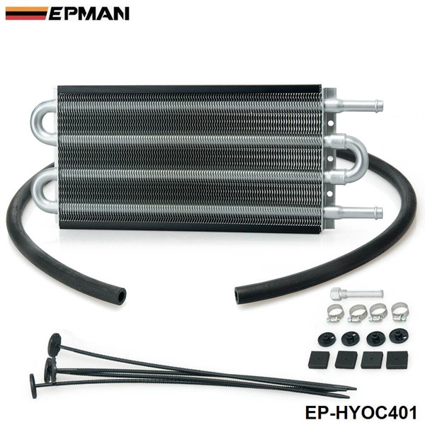 EPMAN -4 Row Black Aluminum Remote Transmission Oil Cooler/Auto-Manual Radiator Converter Kit OC-1401 2,500 lbs EP-HYOC401