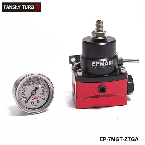 EPMAN -Racing Sport Adjustable Car New- 6AN JDM Adjustable Black-Red Fuel Pressure Regulator 0-150 PSI EP-7MGT-ZTGA