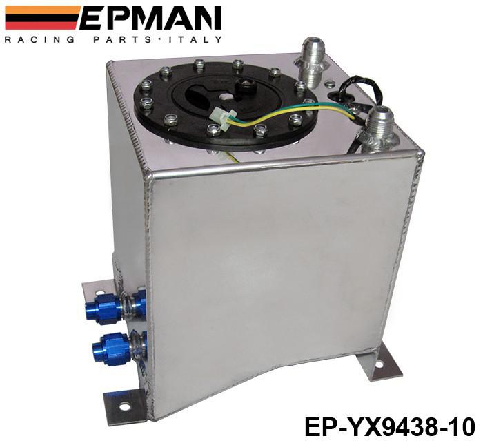 EPMAN 10L Aluminium Surge tank mirror polish Fuel cell foam inside, with sensor For Universal EP-YX9438-10