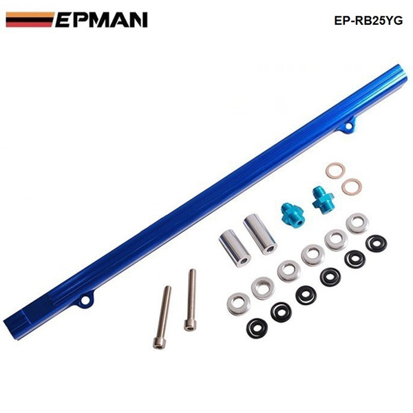 EPMAN For Nissan Skyline RB25 ECR33 Top feed Injector Fuel Rail Turbo Kit Blue Aluminium Billet HQ JDM EP-RB25YG