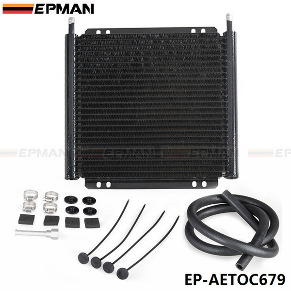 EPMAN High Quality Racing Car Aluminum Performance 24 Row Series 8000 Plate & Fin Transmission Cooler Kit EP-AETOC679