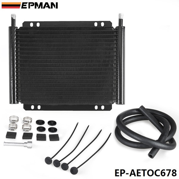 EPMAN High Quality Racing Car Aluminum Performance 19 Row Series 8000 Plate & Fin Transmission Cooler Kit EP-AETOC678