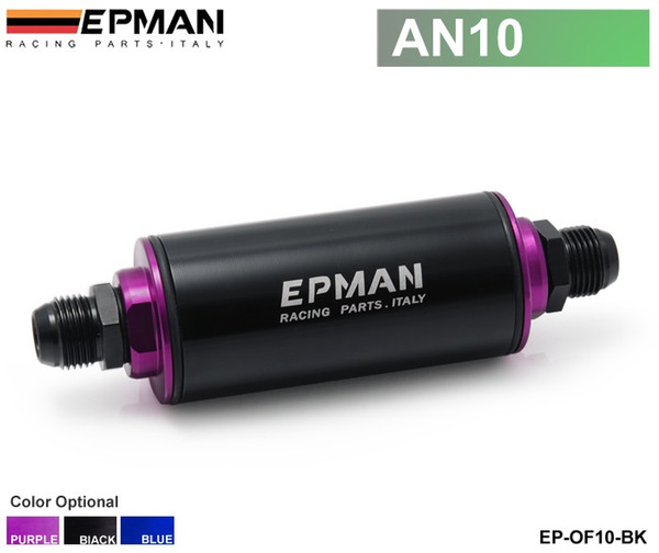 EPMAN Fuel filter with steel filter (AN10) (black,purple,blue) with 100 Micron Element Steel SS Universal High Pressure EP-OF10