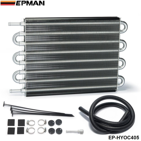 EPMAN -NEW H G Universal 8 Row Aluminum Remote Transmission Oil Cooler Auto Manual Radiator Converter EP-HYOC405