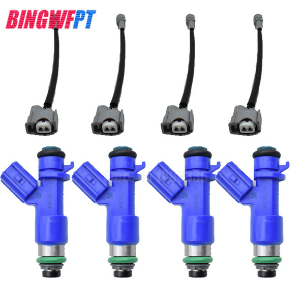 4PCS Fuel injector nozzle with plug 16450-RWC-A01 for Honda Acura RDX B16 B18 K20 K24 DC EG EK ITR CTR 16450RWCA01