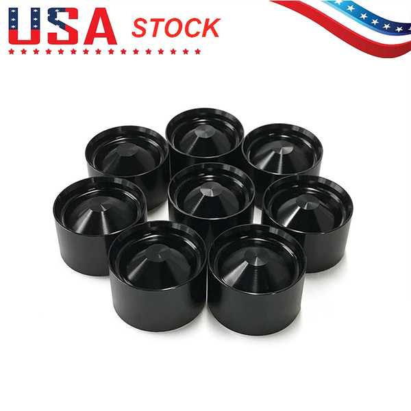 8 X Aluminum STORAGE CUPS Center Spot Inside Cup Black OD 1.797