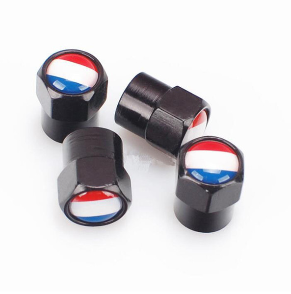 French Flag Black Typer Mini Metal Tire Valve Valves Tyre Dust Cap Caps MT Car Badge Emblem Badges general tire valve Automobile valve cap