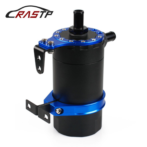 RASTP - Performance Universal Fuel Supply System Baffled Oil Catch Can Reservoir Tank Kit Auto Car Styling Accessories Blue RS-OCC020