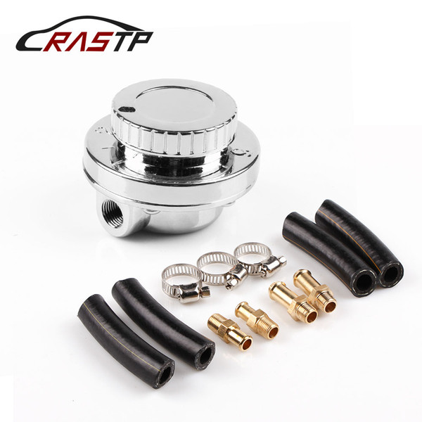 RASTP - High Quality Adjustable 1-5 PSI Oil Fuel Pump Pressure Regulator Tail Carburettor 8mm 10mm RS-FRG011